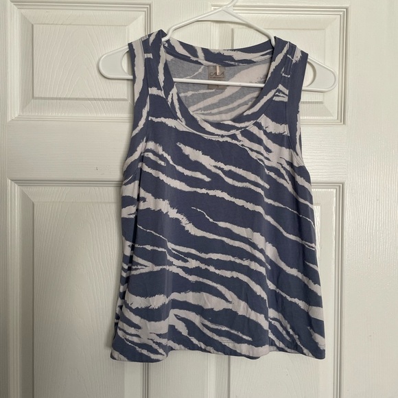 CALIA by Carrie Underwood Tops - CALIA by Carrie Underwood Navy and White Zebra-Print Muscle Tank